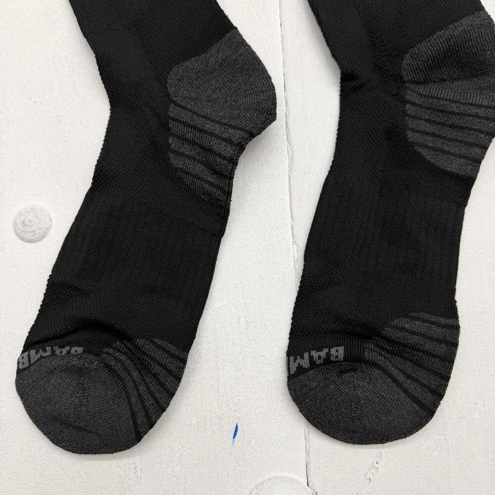 Bamboo Cool Socks Mens XL Black Crew Mid Calf Cushioned Bamboo 6 Pairs Work